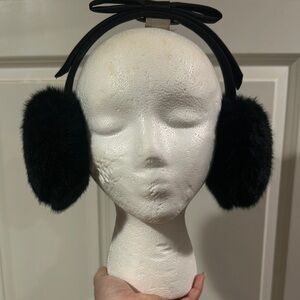 Black Kate Spade ear muffs with Bow